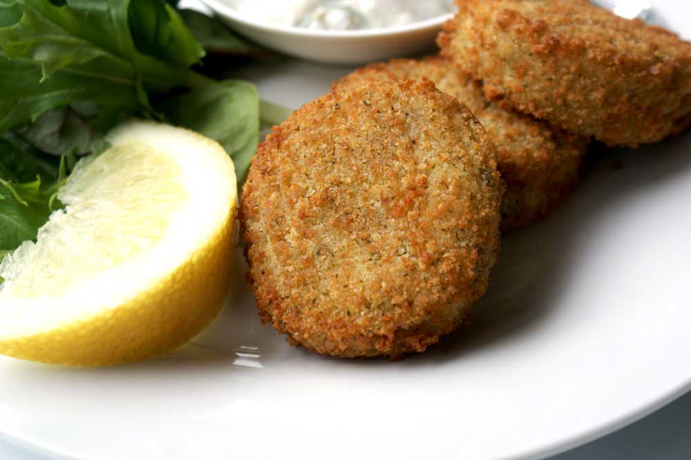 Cod Fish Cakes with a Caper Mayonnaise