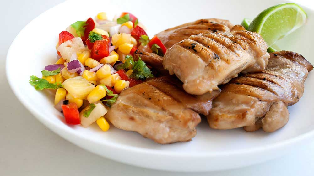 Grilled Chicken with a Pineapple and Capsicum Salsa. The perfect mix of hot and cold, sweet and spicy. A delicious and simple dish to make for an alfresco meal with friends or family. 