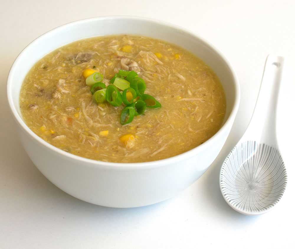 Chicken and Sweetcorn Soup. A delicious and easy soup recipe that is great on its own or at the start of a Chinese banquette. A great southern China dish.