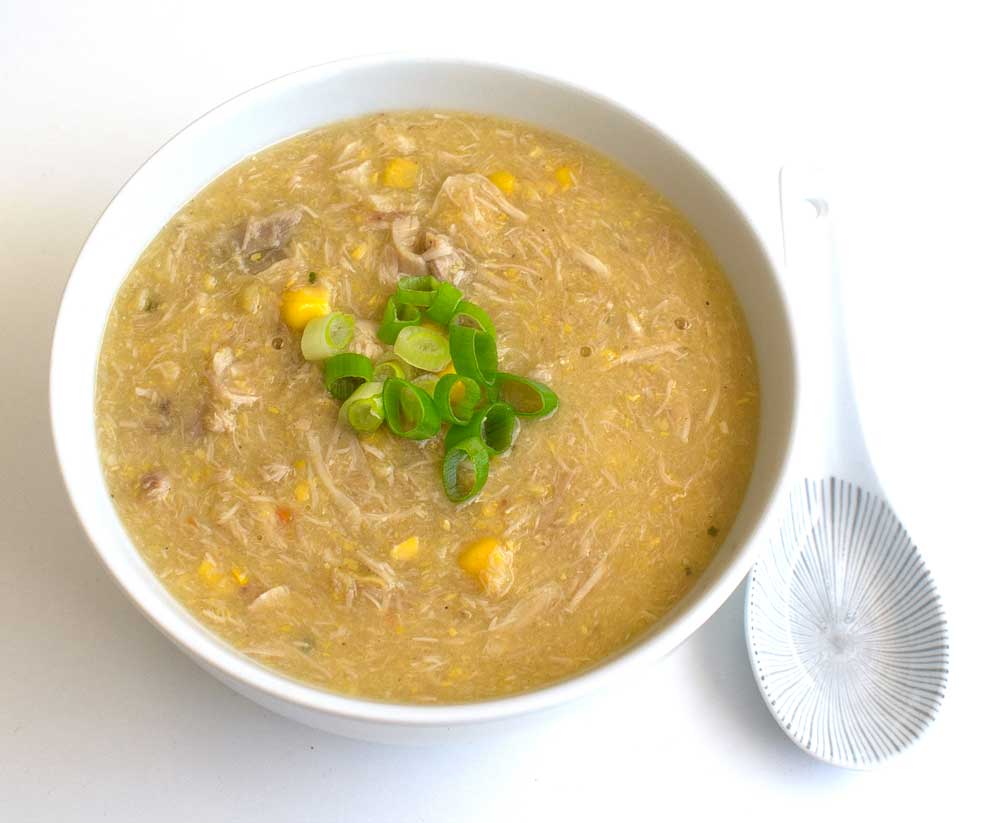 Chicken and Sweetcorn Soup. A delicious and easy soup recipe that is great on its own or at the start of a Chinese banquette. A great southern China dish.