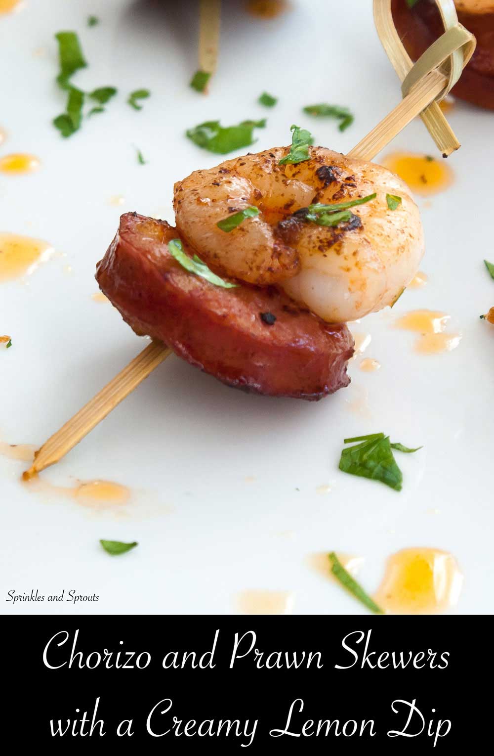 Chorizo and Prawn Skewers with a Creamy Lemon Dip. A delicious and simple appetiser that will be demolished in seconds.