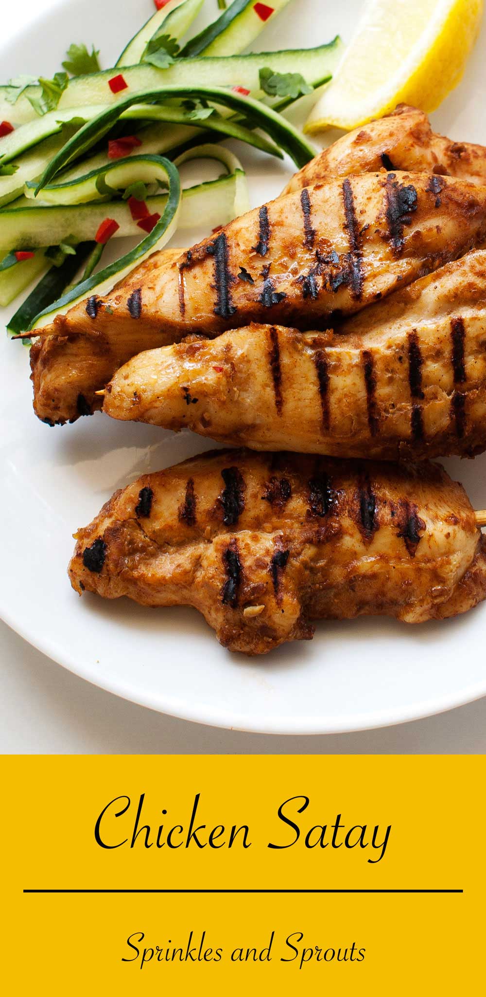 Chicken Satay. A delicious way to enjoy chicken breasts. Perfect for a snack or easy dinner.