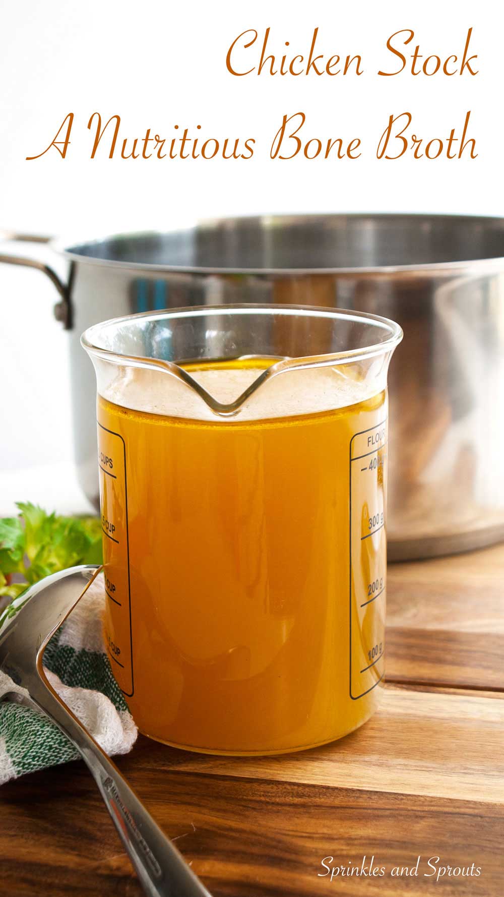 Chicken Stock - A homemade recipe for a rich, delicious and nutritious bone broth. Perfect for making chicken soup or adding to risotto.