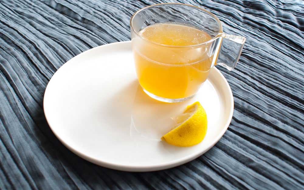 Ginger Tea. A flavourful tea made with ginger, honey and lemon. Great for upset stomachs.