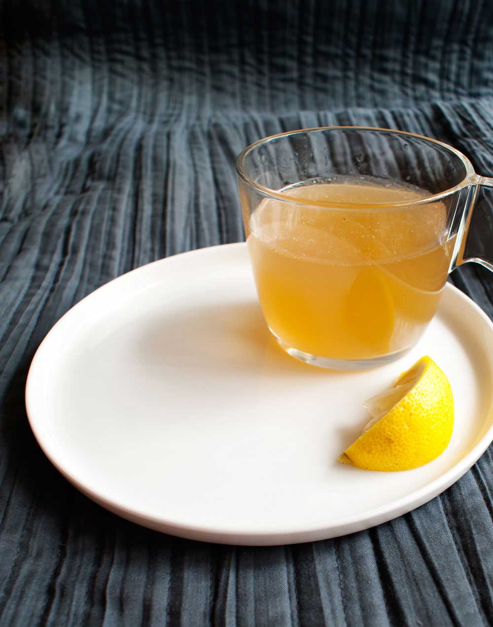 Ginger Tea. A flavourful tea made with ginger, honey and lemon. Great for upset stomachs.