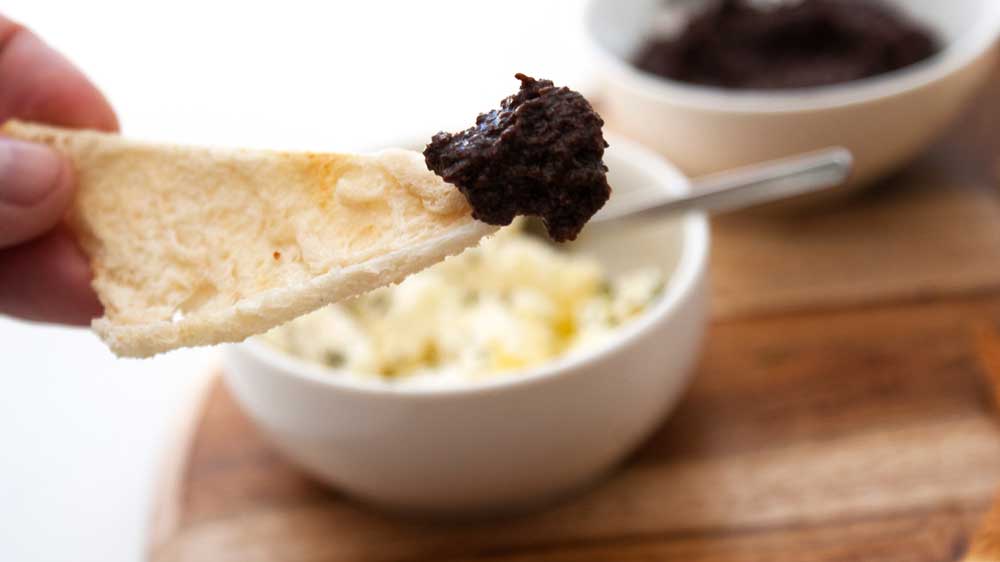 Saturday Afternoon Platter - Kalamata Olive Tapenade. A delicious and rich dip or spread.