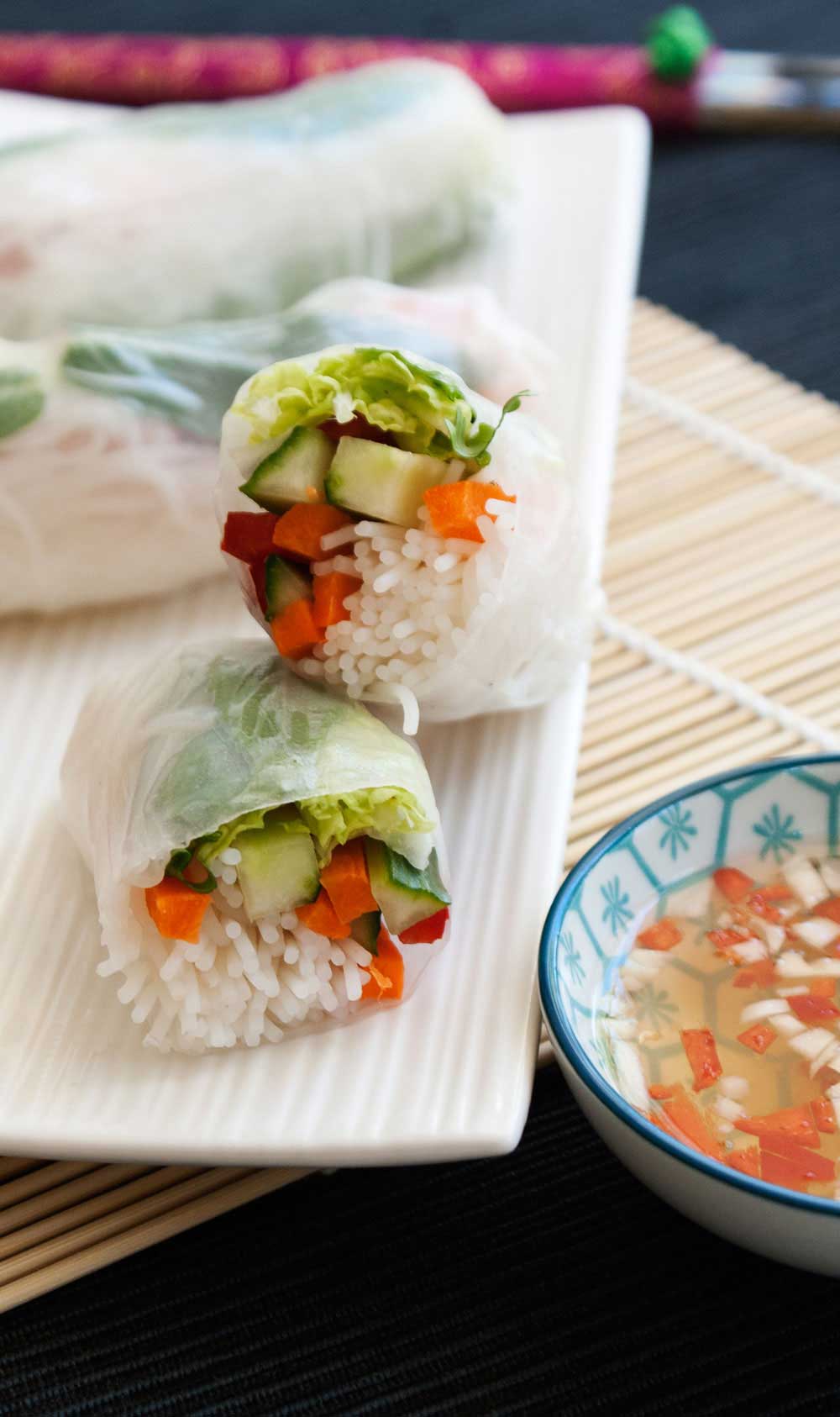 Rice Paper Rolls. A delicious and healthy vegan lunch idea.