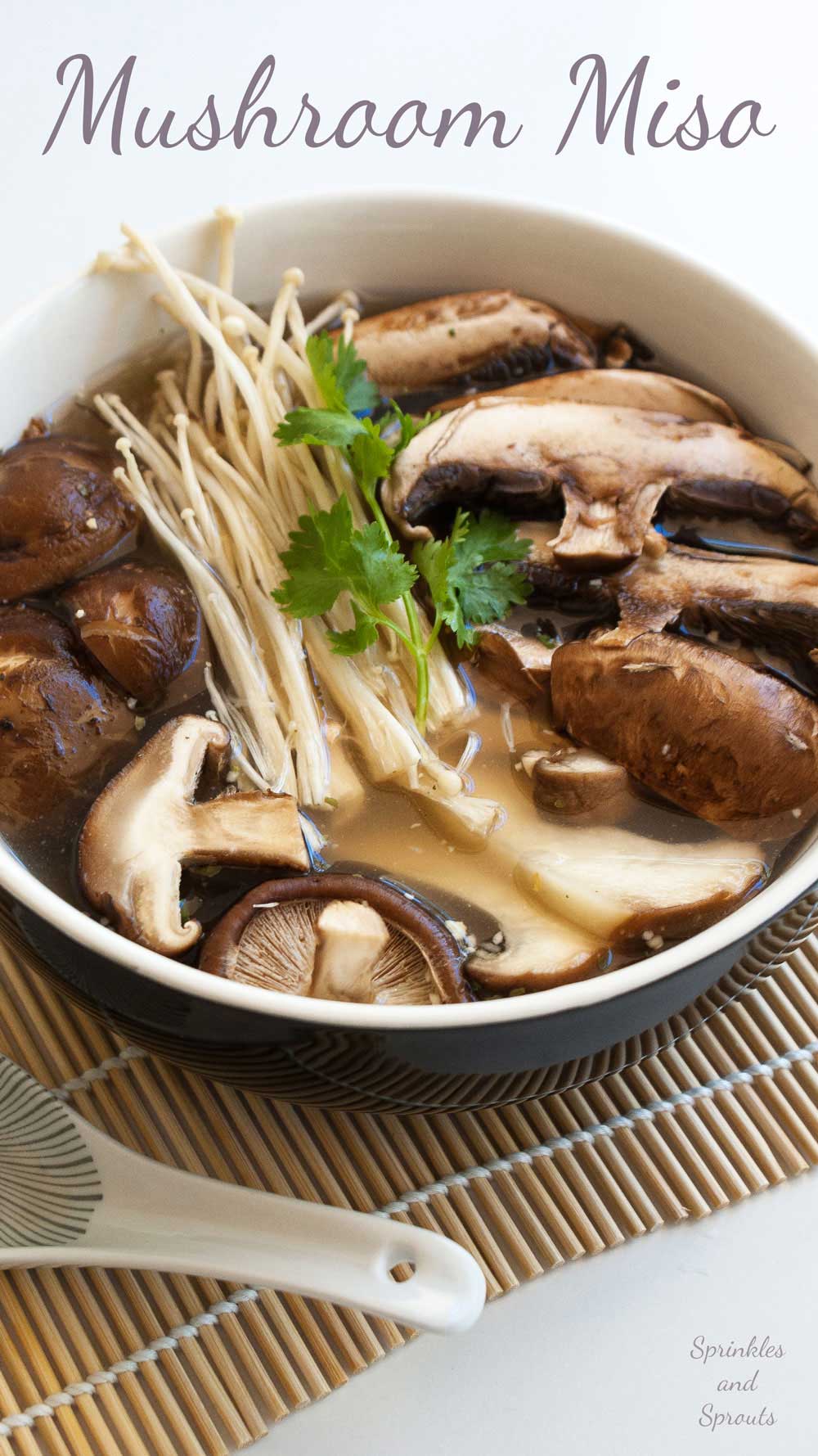 Mushroom Miso Soup. A great vegetarian lunch that is quick to prepare.