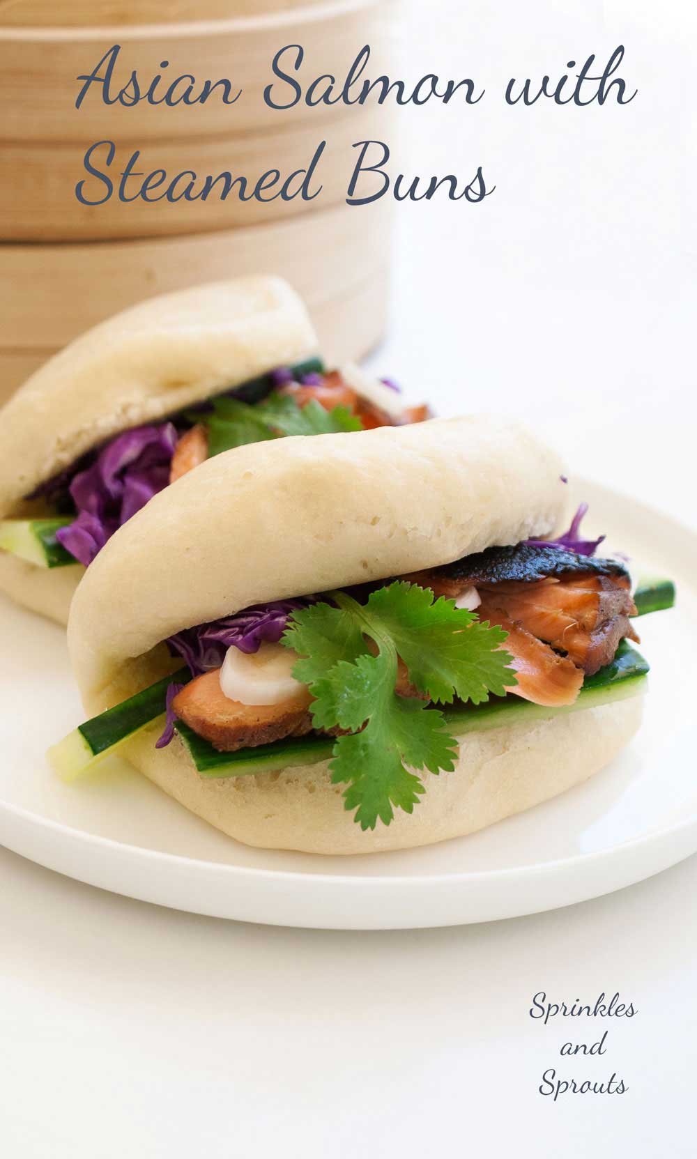 Hot Asian Salmon Salad with Steamed Buns