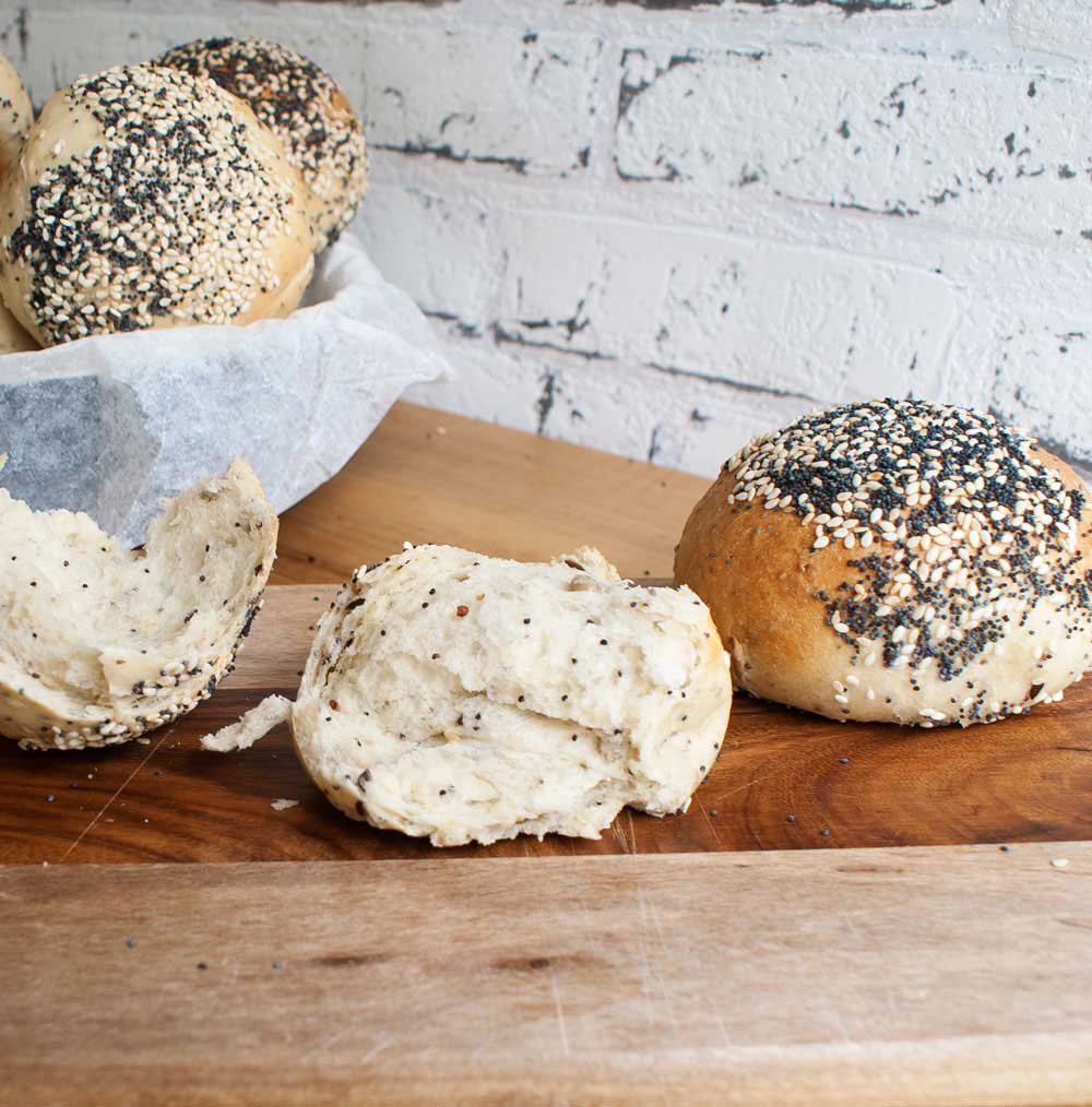 5 Seed Bread Rolls. Delicious rolls, packed with flavour and healthy seeds. This recipe is simple and gives great results.