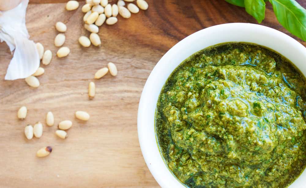 Roasted Garlic Pesto with a Secret Ingredient. This pesto was my food of choice during my pregnancy!