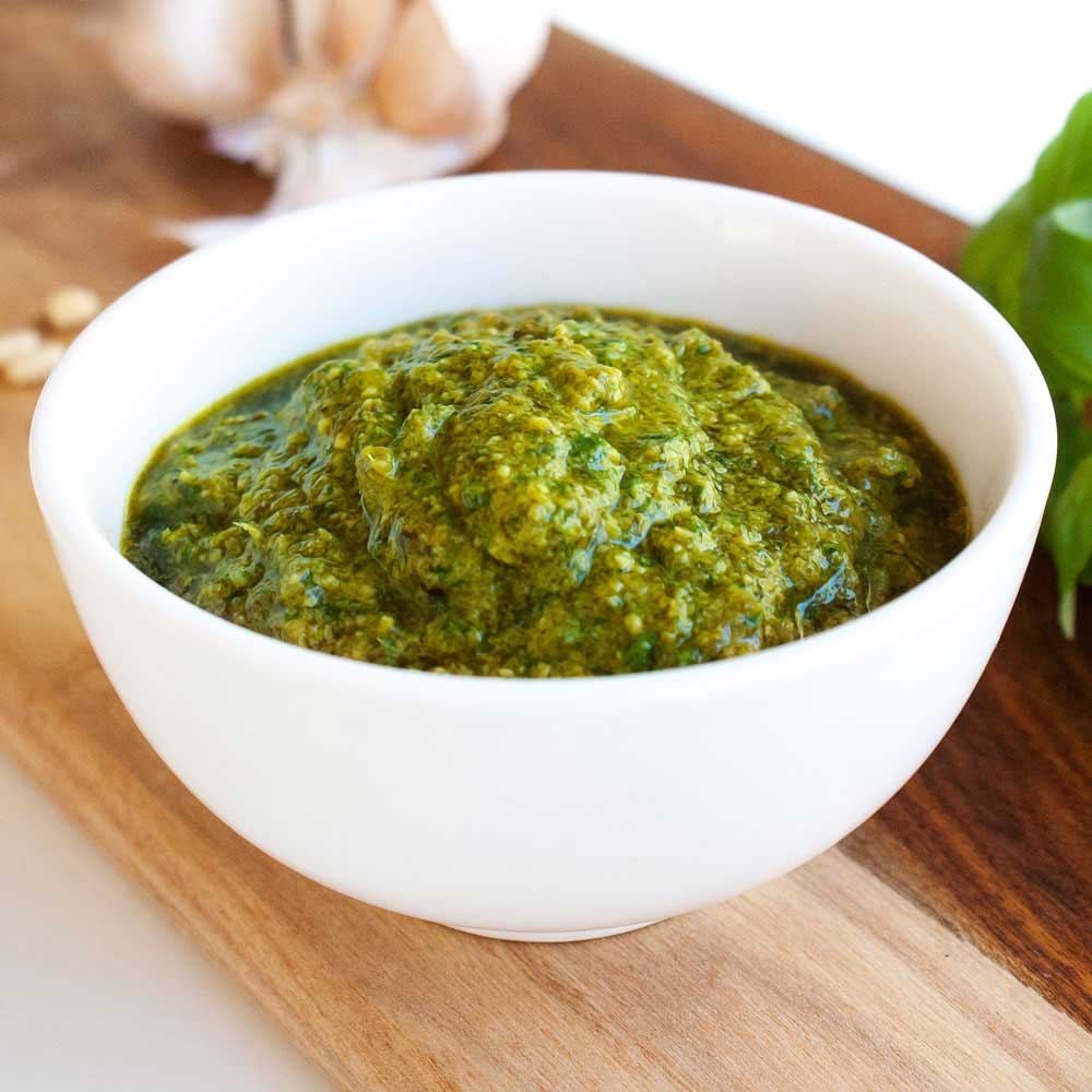 Roasted Garlic Pesto with a Secret Ingredient. This pesto was my food of choice during my pregnancy!