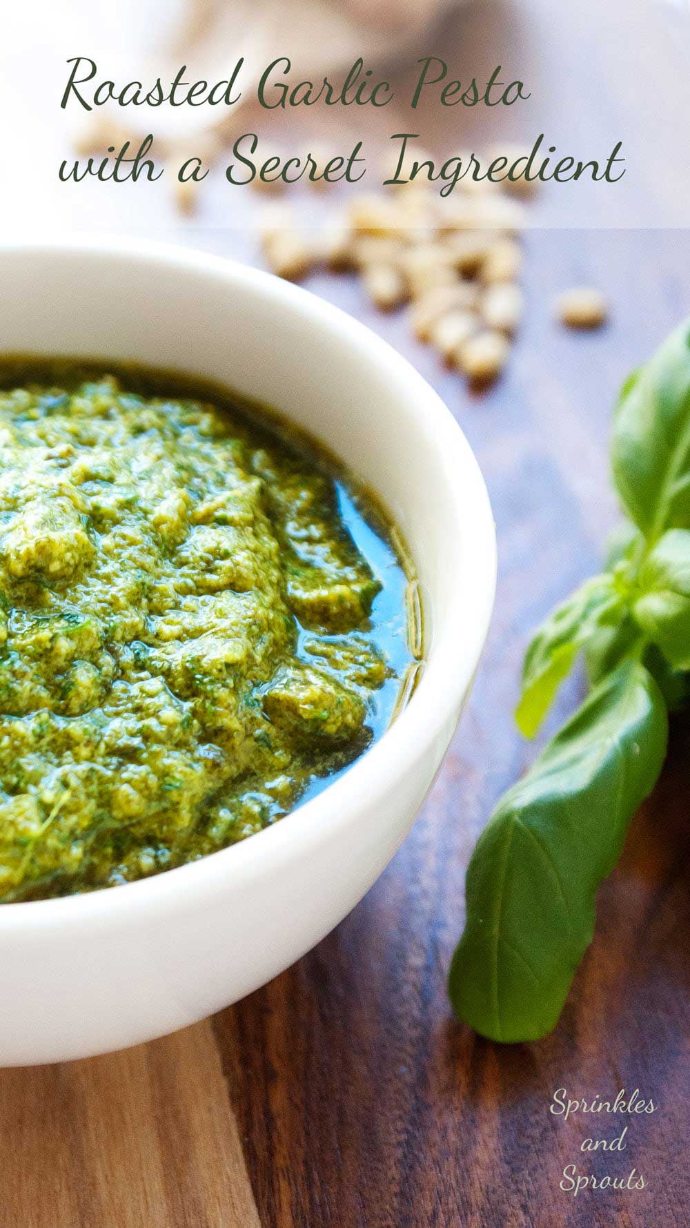 Roasted Garlic Pesto with a Secret Ingredient