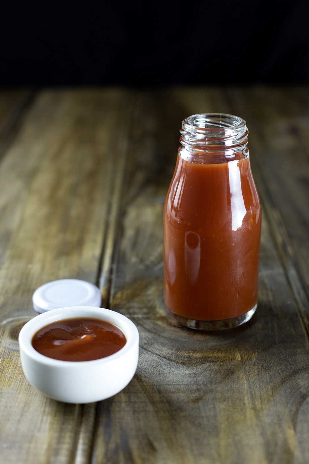 Homemade tomato ketchup. This ketchup is so much better than anything you can buy at the shop. And it is free from corn syrup and other nasties!