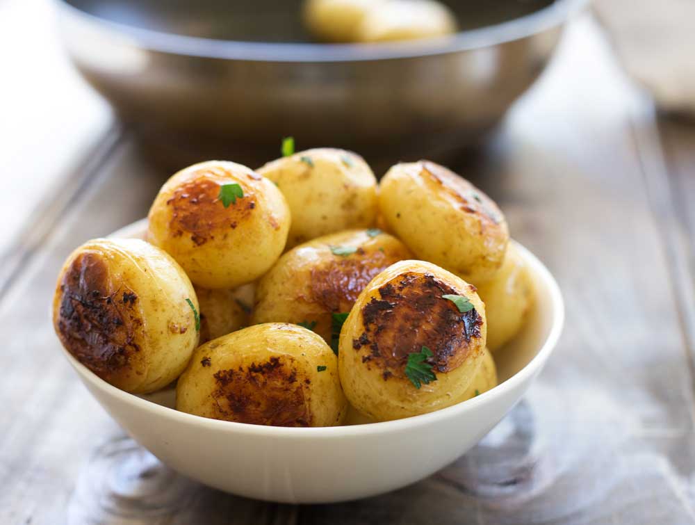 Simple Fondant Style Potatoes. Fluffy potatoes, packed with flavour with a wonderful buttery crispy bottom. These are the perfect side dish!