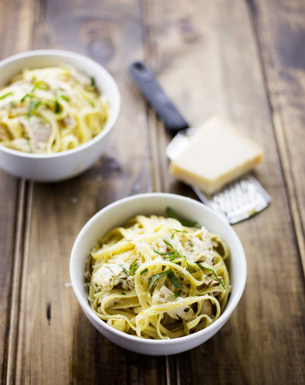 Lemon and Basil Chicken Pasta. Fresh and light, and the 'sauce' is almost instant. Simple and delicious, this dish has an beautiful elegance to it.