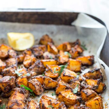 Crisp, smokey, with a touch of citrus, these Spanish potatoes are a great side dish or as an appetiser with drinks. As you spear your fork into the crisp shell you can just imagine sitting watching the sun set as you enjoy a cold beer in San Sebastián