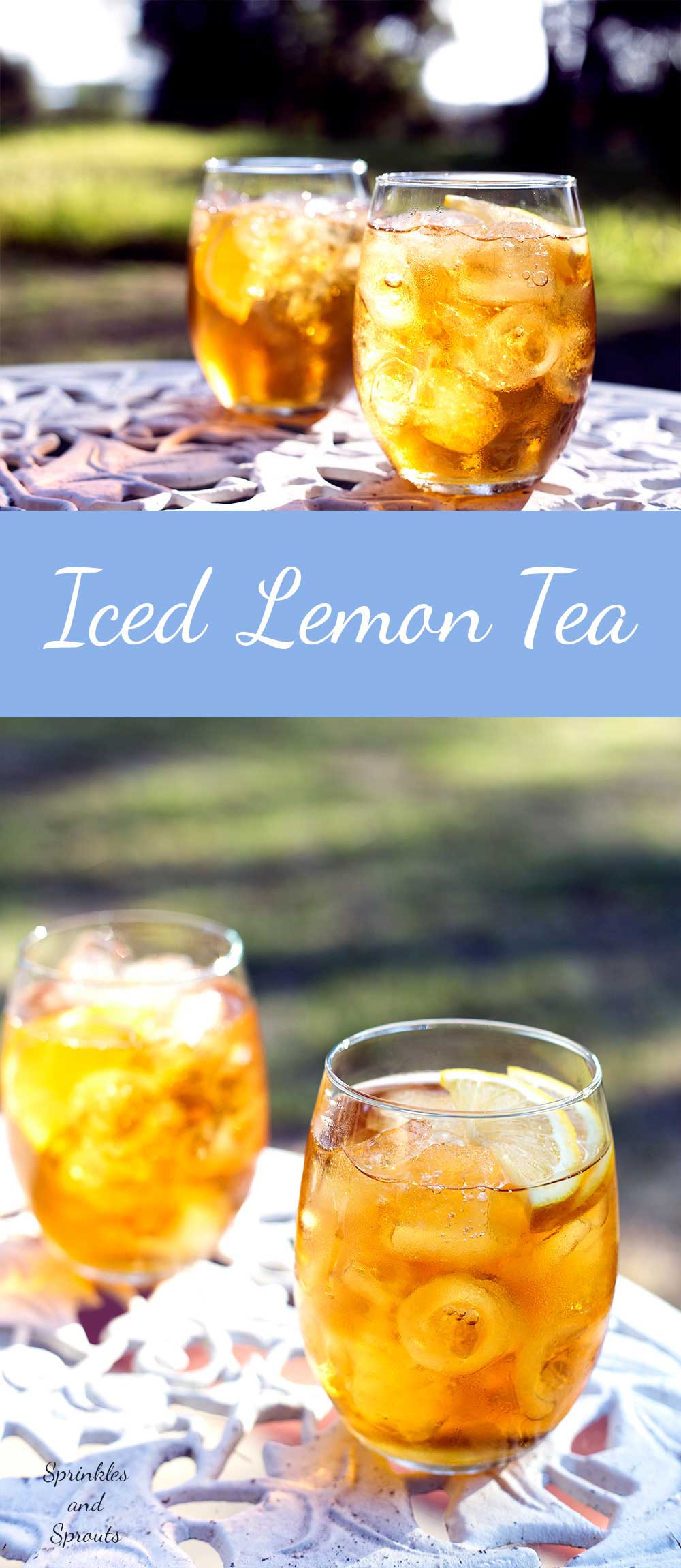 Lemon Iced Tea. The perfect afternoon drink, a great balance of tea, sugar and lemon. A refreshing and delicious classic. Perfect for drinks in the garden.