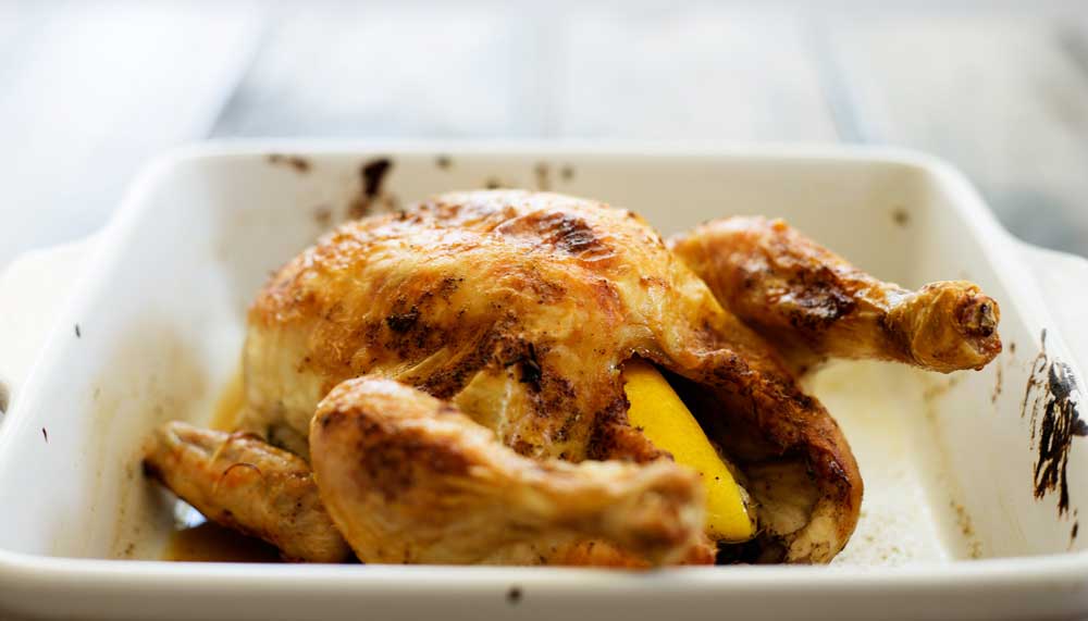 45 minute roast chicken. The ultimate comfort food. Homecoming at it's best and on the table in under an hour. Crispy skin, succulent meat and simple to make. Winner winner chicken dinner!