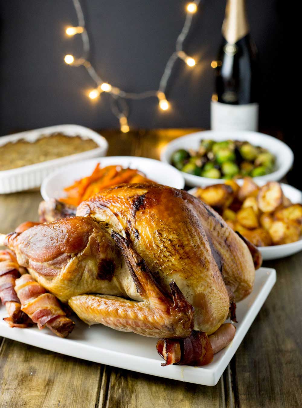 This slow roasted turkey is juicy and so simple. Without any basting, brining or intricate butter rubbing bacon weaving, you get a moist delicious bird.