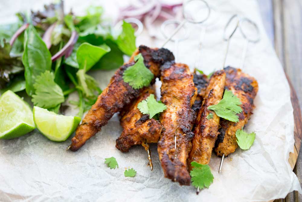 These Moroccan chicken skewers are a must. They are simple to make, taste delicious and are pretty much zero effort! The hardest job you have is pushing the chicken onto a skewer! All the work is done by the wonderful mix of spices that take plain chicken into a taste explosion! Served for dinner or as nibbles with drinks on game day!!! These are perfect for all the family.