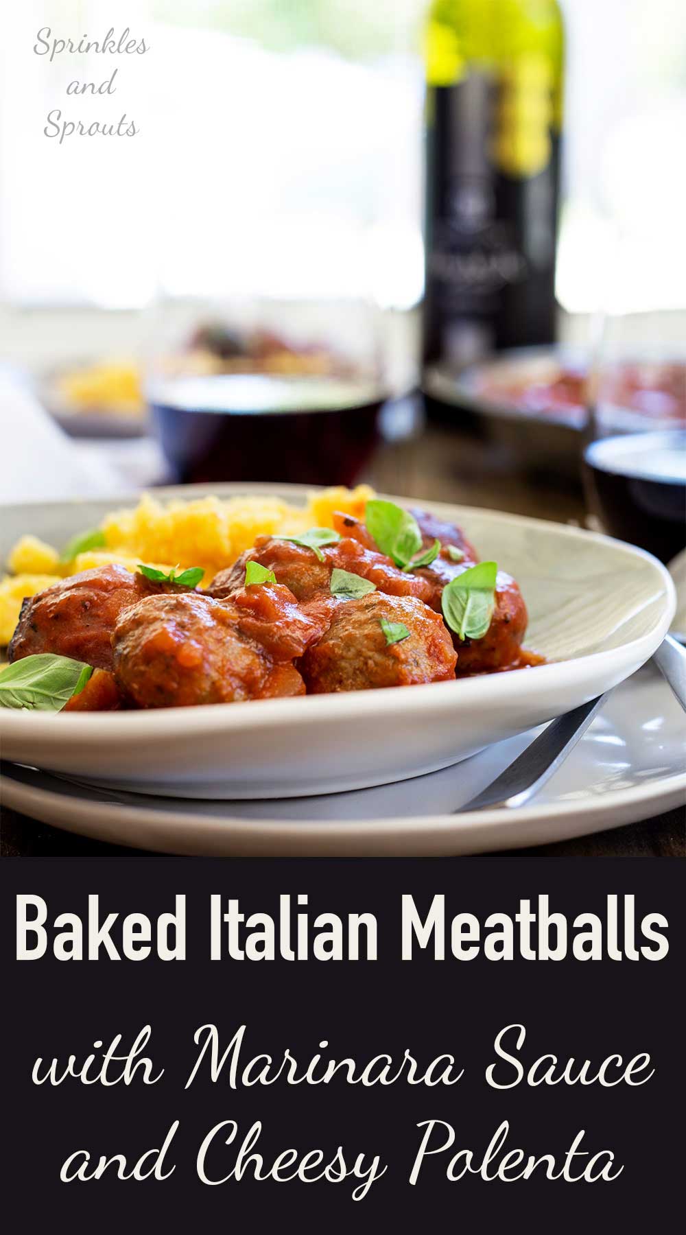 Soft, light, juicy baked Italian meatballs, baked in a rich tomato sauce and served with soft cheesy polenta. This is comfort food at it's very best. The meatballs are so tender and packed full of flavour!