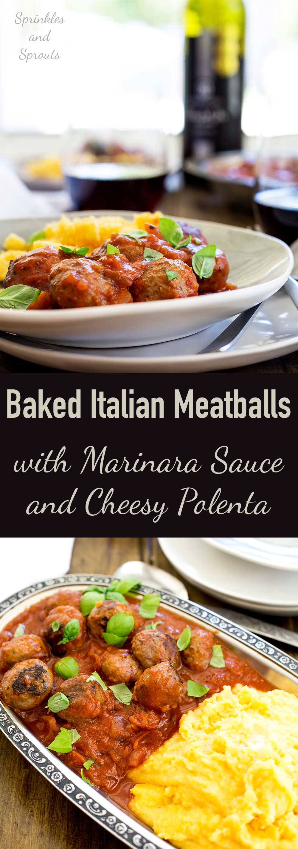Soft, light, juicy baked Italian meatballs, baked in a rich tomato sauce and served with soft cheesy polenta. This is comfort food at it's very best. The meatballs are so tender and packed full of flavour!