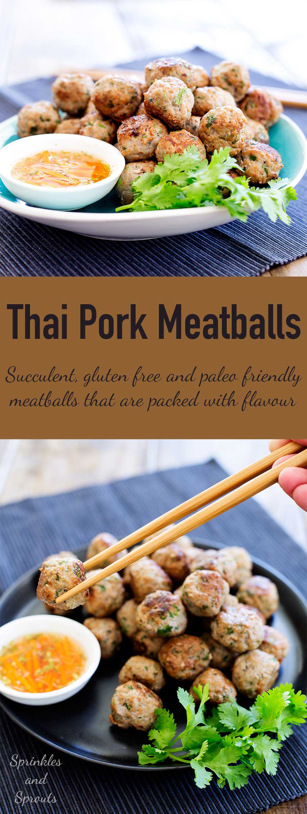 These Thai Pork Meatballs are flavour bombs! Fabulous thai flavours in easy to eat form! Serve these as a canapé, nibble or appetiser. Or cook them up as part of a Thai banquet. However you make them, make sure you grab a few for yourself as these go quickly.