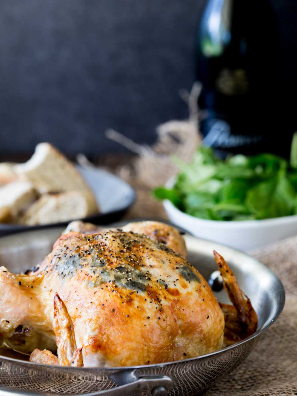 Crisp chicken skin, succulent juicy meat and the rich earthy flavour of black truffle. This black truffle roasted chicken is the perfect mix of everyday comfort and extravagance.