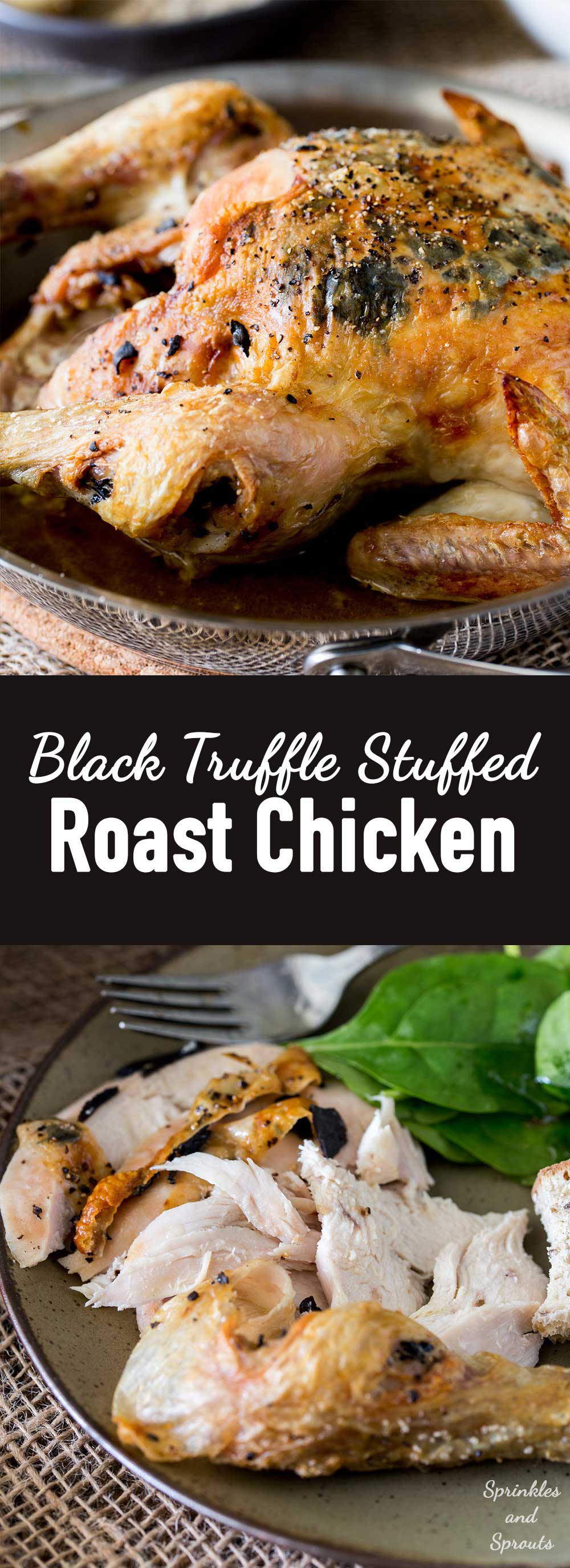 Crisp chicken skin, succulent juicy meat and the rich earthy flavour of black truffle. This black truffle roasted chicken is the perfect mix of everyday comfort and extravagance.