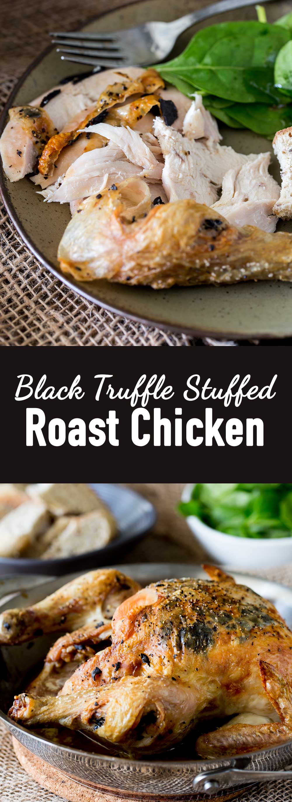 Crisp chicken skin, succulent juicy meat and the rich earthy flavour of black truffle. This black truffle roasted chicken is the perfect mix of everyday comfort and extravagance.