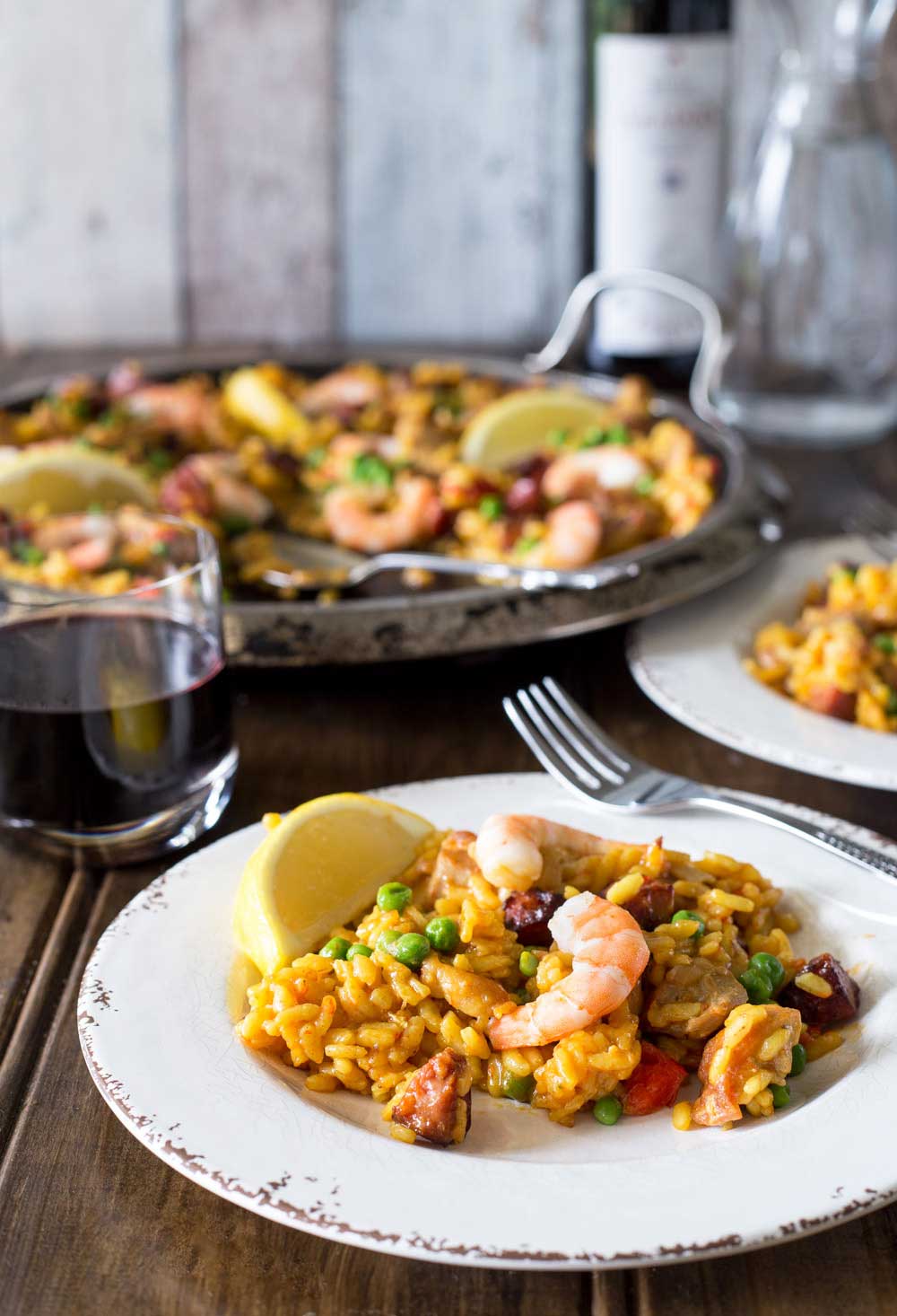 Paella is the ultimate one pan dish. Rice, meat and fish are cooked together in a flavourful stock in this easy and delicious Spanish classic.