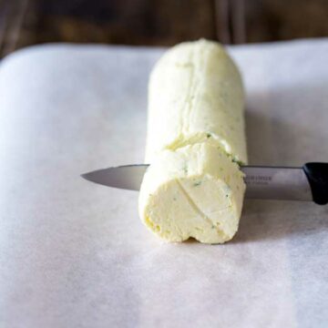 This Goats cheese butter is perfect for adding a slightly salty and rich edge to your dish. Simple to make and super creamy!