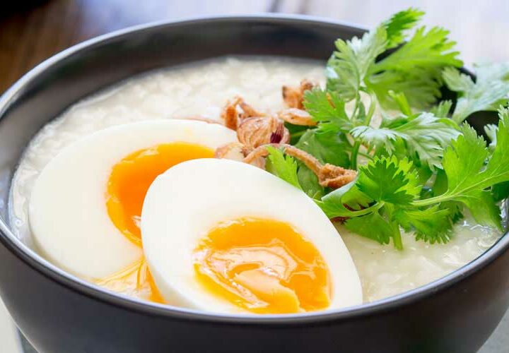 This comforting savoury rice dish is a staple across many Asian countries. It is traditionally eaten as a breakfast in China, but it is so good that I love it curled up on the sofa late at night. This is food that feeds your soul as well as your belly. Honestly this just make you feel good!