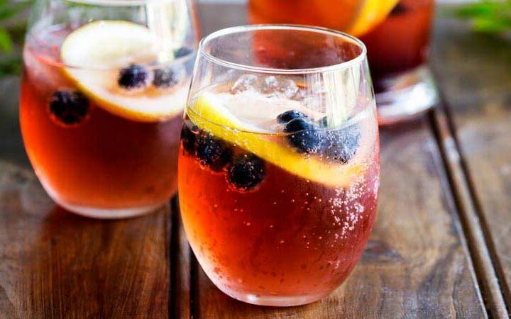 This Lemon and Blueberry Punch, is fruity and refreshing, but it delivers a great kick. Perfect for relaxing with friends, or for serving at a larger party!