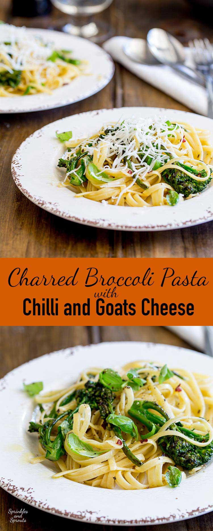 This Charred broccoli pasta is such a fabulous balance of flavours! Slightly salty, smoky with a hint of sweetness, all dressed with fabulous garlic, the hit of chilli and a fabulous creamy hit of goats cheese.