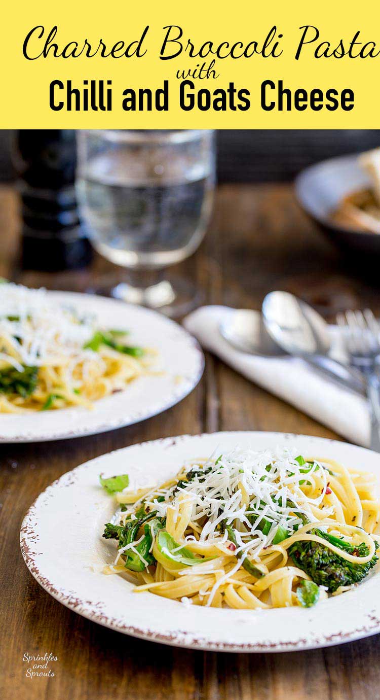 This Charred broccoli pasta is such a fabulous balance of flavours! Slightly salty, smoky with a hint of sweetness, all dressed with fabulous garlic, the hit of chilli and a fabulous creamy hit of goats cheese.