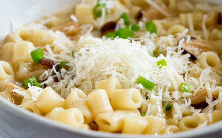 Pasta with Mushroom Broth, Butter and Parmesan. A comforting bowl of pasta with mushroom broth, butter and parmesan. This vegetarian pasta dish is sure you make a regular appearance on your menu as it is quick and easy and tastes amazing. Dried mushrooms form the basis for this simple pasta dish that will please vegetarians and meat-eaters alike!