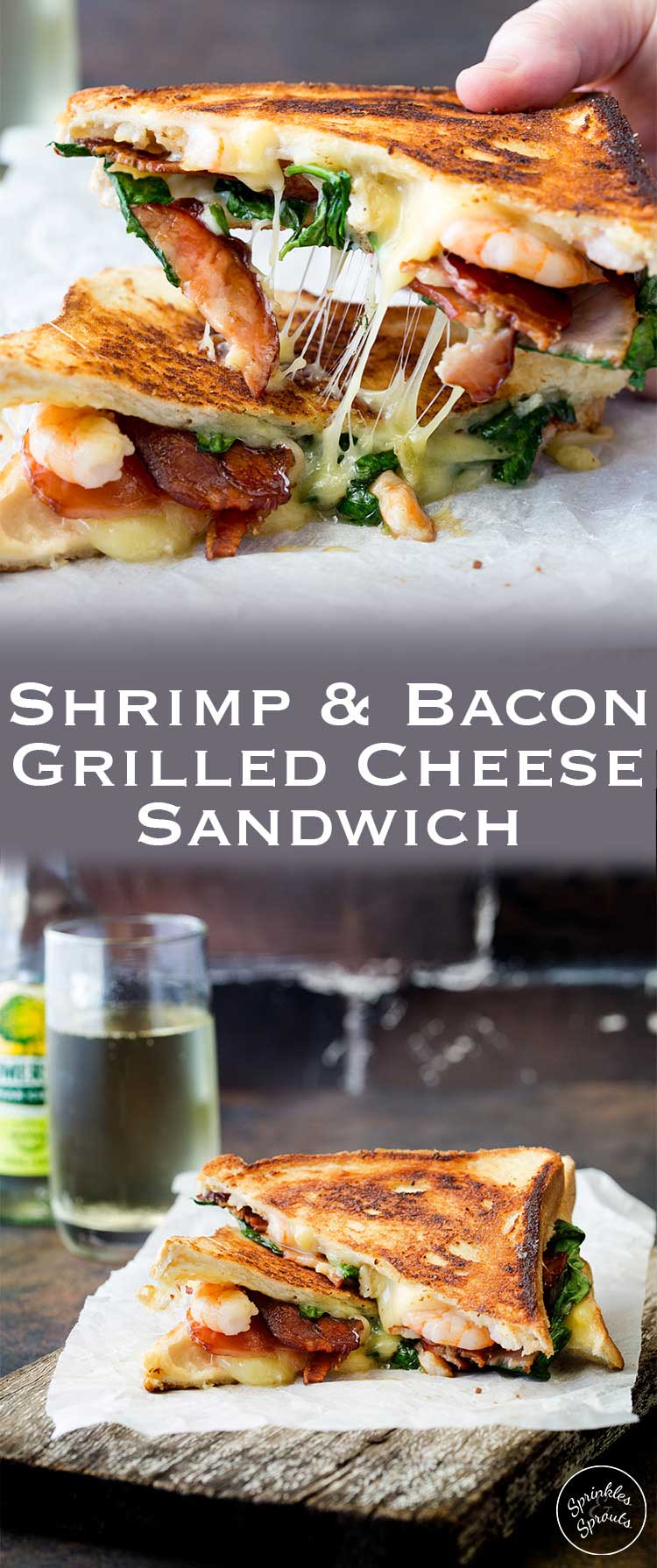 Is there anything more comforting that a grilled cheese sandwich??? And this shrimp and bacon grilled cheese sandwich takes the humble grilled cheese up a level! #SundaySupper This is a gourmet grilled cheese sandwich!