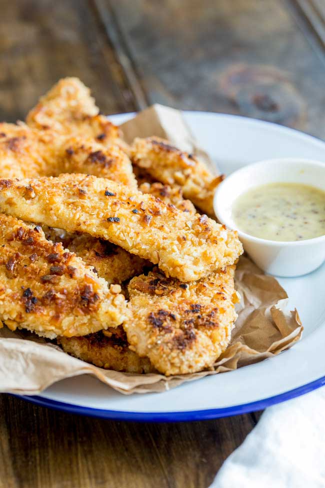 These Oven Baked Crispy Pretzel Coated Chicken Fingers are perfect for all the family. Serve them with a dipping sauce as a snack or team them with mash and gravy for a great mid-week meal. From Sprinkles and Sprouts.