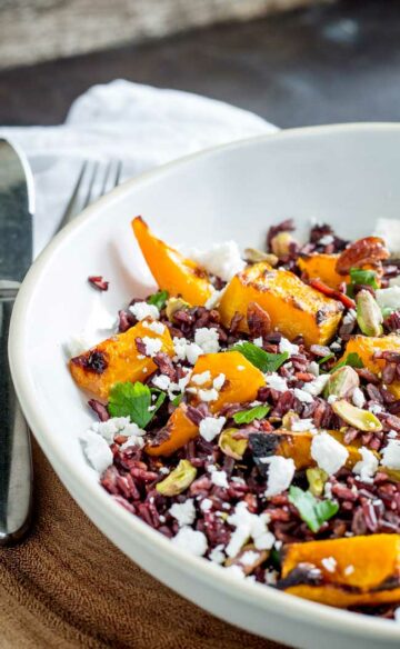 Black Rice, Goats Cheese and Maple Roasted Pumpkin Fall Salad ...