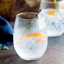 Sweet orange and floral thyme, give this Gin and Tonic a beautiful fruity freshness. Perfect for a September night.  Try this with a Plymouth gin to accentuate the slight sweetness and earthy flavour. Recipe from Sprinkles and Sprouts | Delicious food for easy entertaining.