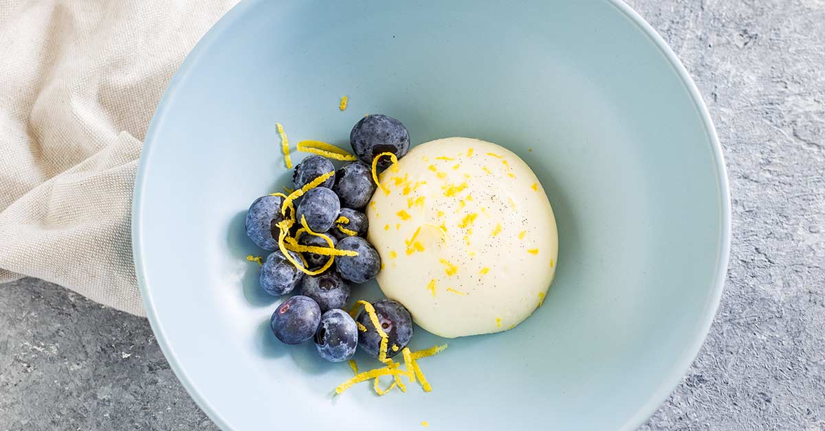 Lemon Panna Cotta with Fresh Blueberries