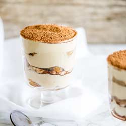 Velvety and Luscious… This Individual Tiramisu takes a classic Italian dessert and give it a simple twist, making it perfect for a prepare ahead individual dinner party dessert!