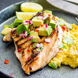 Jalapeño Lime Chicken with Corn Mash | Char grilled chicken with a delicious lime marinade served with a creamy sweet corn mash. Perfect for summer entertaining | Recipe by Sprinkles and Sprouts | Delicious Food for Easy Entertaining #chickenmarinade #backyardchicken #Grilledchicken #jalapenolime #chickenrecipe #easychickendinner