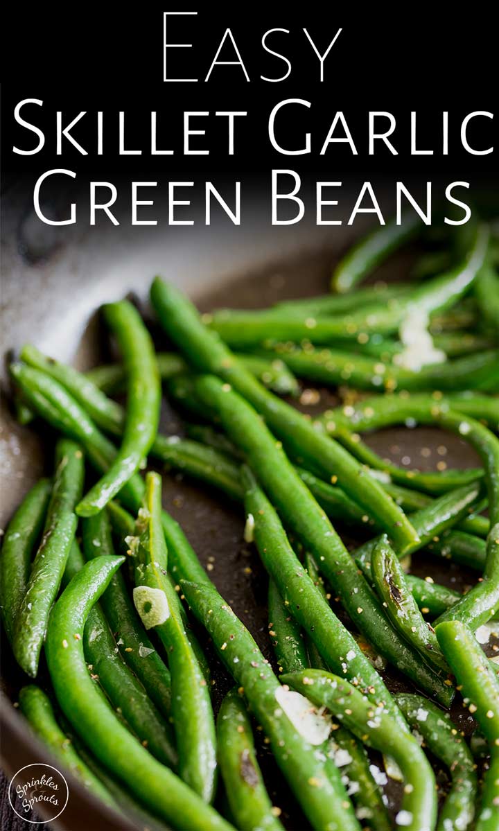 pin image: close up on the left of the ban showing the color of the green beans