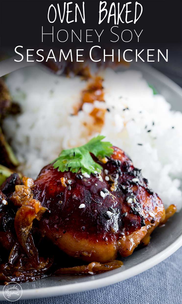 honey soy chicken with rice and text overlaid