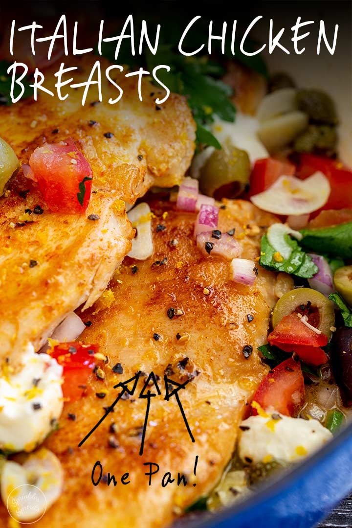 Pinterest image - Italian Chicken with text overlay