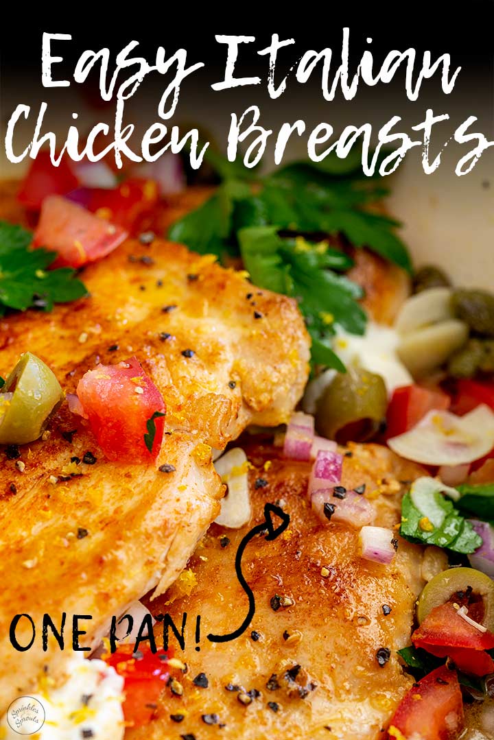 Pinterest image - Italian Chicken with text overlay