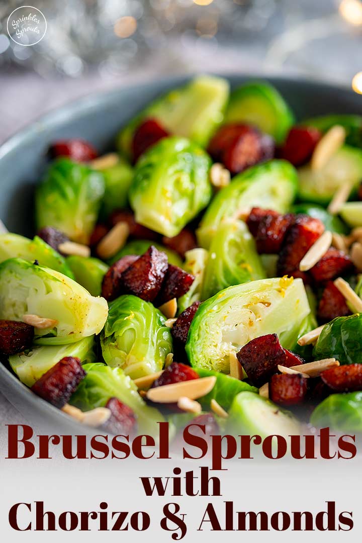 a bowl of brussel sprouts with text at the bottom